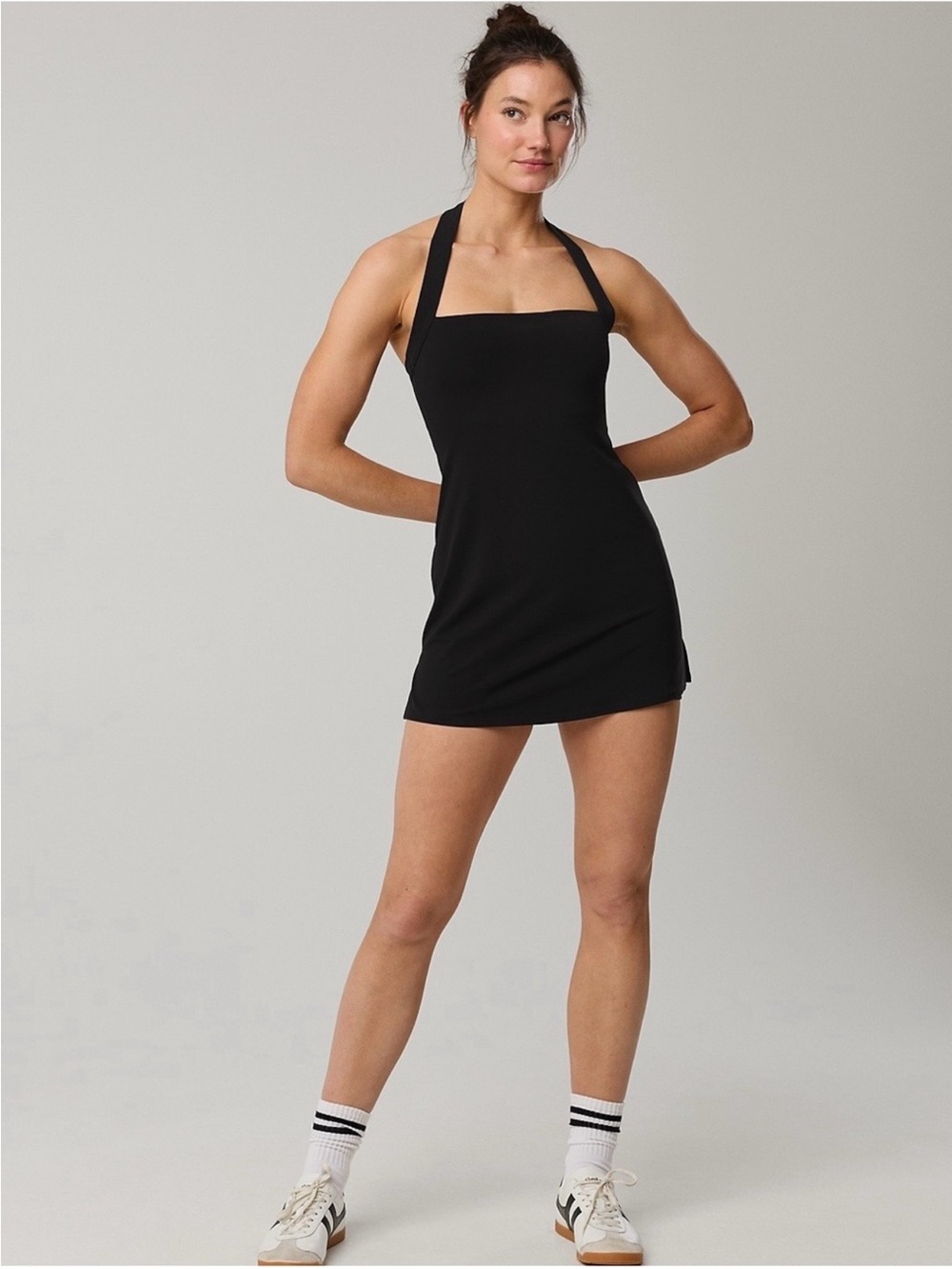 OFFLINE By Aerie Real Me Halter Mini Dress size large in black NWT